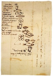 Michelangelo Buonarroti, Tre liste di cibi, 1518, Archivio Buonarroti, Firenze