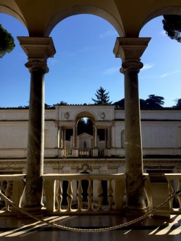 under the pergola